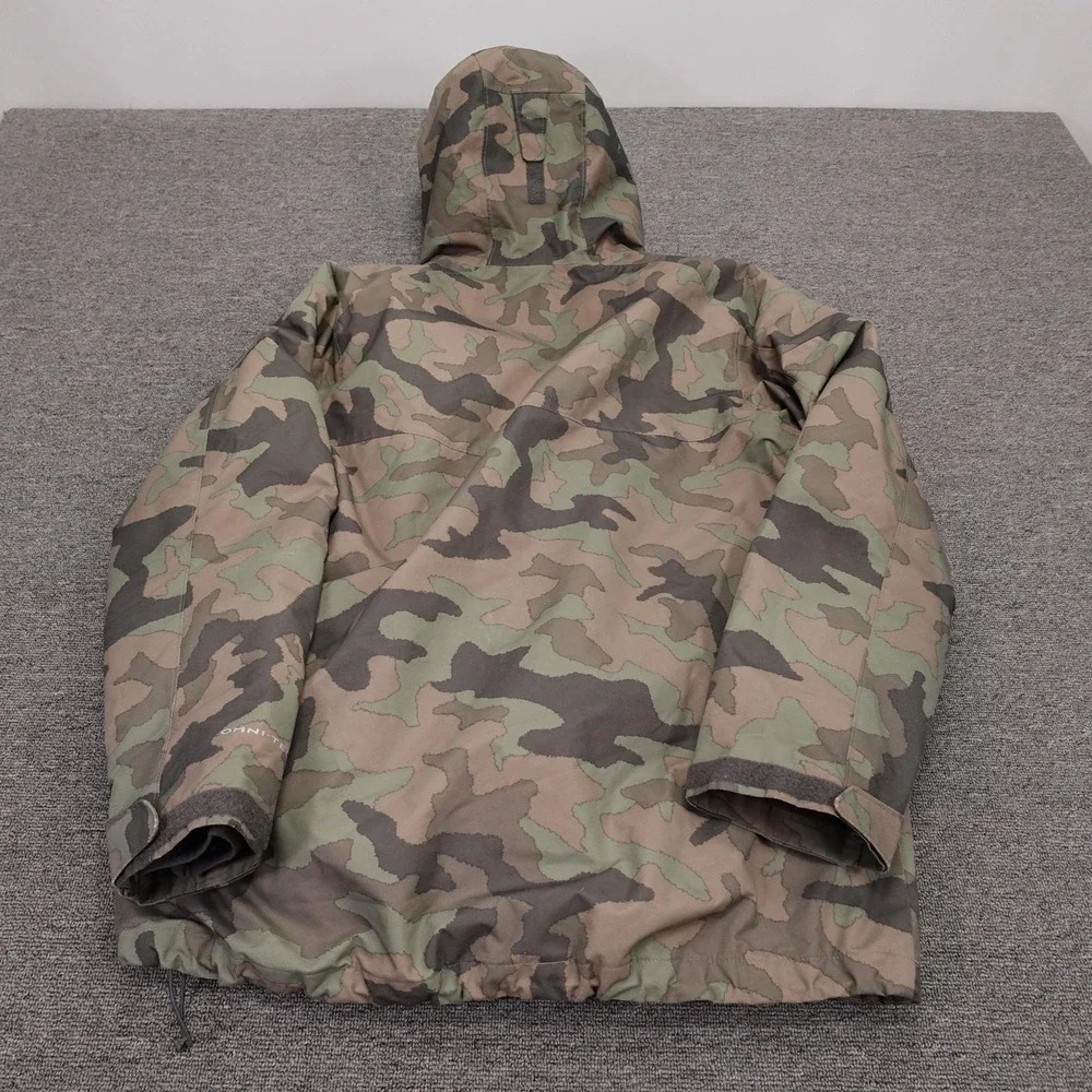 Columbia Jacket Mens Large Green Camo Omni-Tech Interchange 3-in-1 Hooded Ski